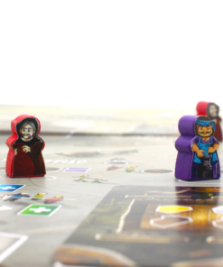 Architects of the west kingdom stickers on 2 meeples