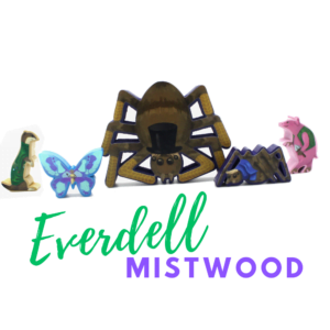 Premium dual-sided MeepleStickers for Everdell Mistwood enhancing game meeples with vibrant colors